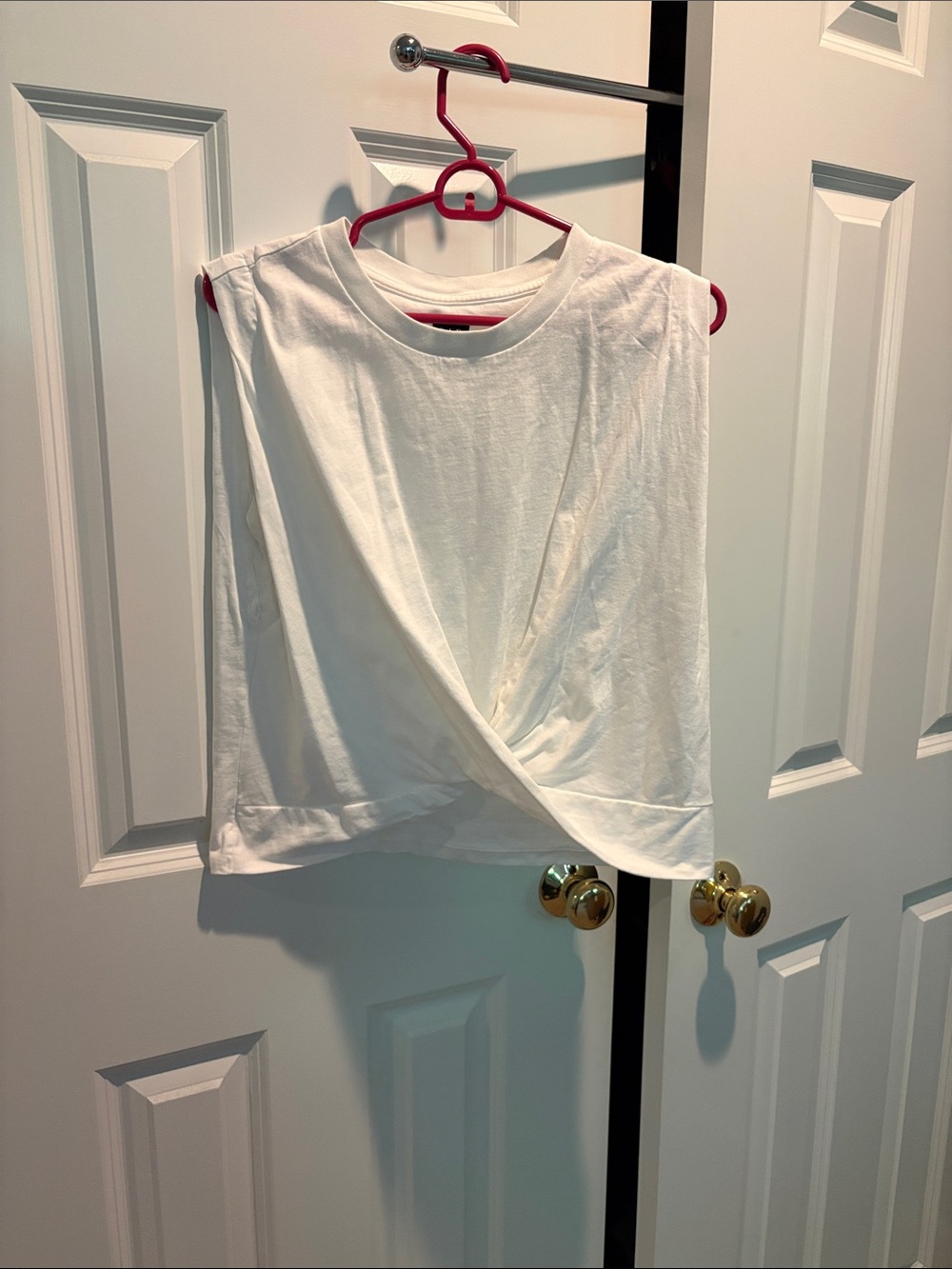 GAP White Twist-Front Sleeveless Tank